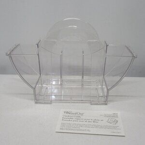 NEW! Pampered Chef Indoor/Outdoor Plate & Utensil/Silverware Caddy - Clear